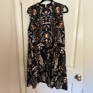 Eva Mendez for NY&co black jacquard high neck a line dress. Like new worn once